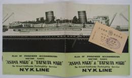[英]　Plan of Passenger Accommodation Motor Ships“ASAMA MARU” & “TATSUTA MARU”　The Orient-California Fortnightly Service