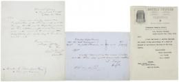 M.C.ペリー 署名入り自筆書簡、ペリーによる内容承認の自筆署名入り米墨戦争中の書状、ペリー書簡の写し (3点セット)　 南與作氏旧蔵