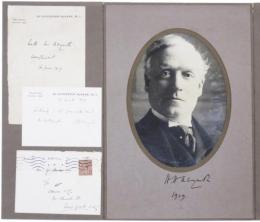 初代オックスフォード＝アスキス伯爵　ハーバート・ヘンリー・アスキス　イギリス首相　自筆署名入写真、自筆カード　　Signed Photograph of H.H.Asquith. Original autograph.