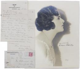 アイリーン・スタンリー (アメリカの歌手)　自筆署名入写真、自筆書簡　　Signed Photograph of Aileen Stanley. Original autograph.