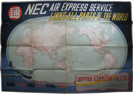 ポスター　日本通運 NEC AIR EXPRESS SERVICE LINKS ALL PARTS OF THE WORLD