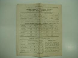 戦前の運賃表: Seattle－Vancouver－Orient Service: Cabin Class & Tourist Cabin Minimum Fares 1934