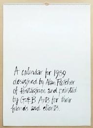 A calendar for 1989 designed by Alan Fletcher of pentagram and printed by G&B Arts for their friends and clients