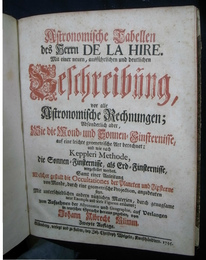 ド・ラ・イールの天文表（独）　Astronomische Tabellen des Herrn DE　LA　HIRE