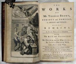 THE WORKS OF MR. THOMAS BROWN.  4 vols.set.  トマス・ブラウン全集       総革