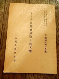 第29回　夏期修練会会員名簿　昭和33年於護国寺内月光殿　天風会東京本部