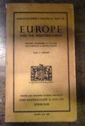 Bartholomew's Political Map of Europe and The Mediterranean 1957/Cloth7/6Net /1:5,000,000 　バーソロミューヨーロッパ地図