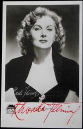 ロンダ・フレミング自筆サイン入絵葉書　Rhonda Fleming