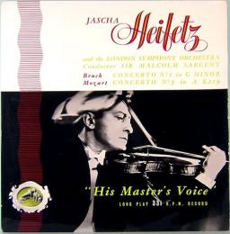 LPレコード　ヤッシャ・ハイフェッツ／ブルッフとモーツァルト：ヴァイオリン協奏曲　英国HMV　