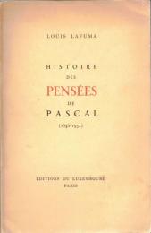 Histoire des Pensées de Pascal (1656-1952)