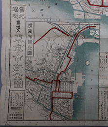 東京市街全図 （縮尺２万分１）  実地踏測番地入：横浜市街全図・名勝案内・東京市街図地名索引表／他