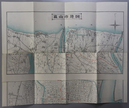 富山市地図：富山市街略図 清明堂発行の富山市地図に拠る：富山中越印刷印行
