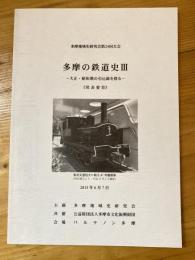 多摩の鉄道史3　大正・昭和期の引込線を探る　発表要旨 : 多摩地域史研究会