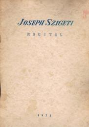 Joseph Szigeti Recital　　ヨーゼフ・シゲティ　日本公演パンフレット