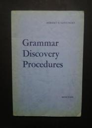 Grammar Discovery Procedures:Janua Linguarum Nr.33