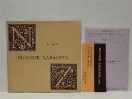 ［公演パンフレット］ Harpist NICANOR ZABALETA　1960年日本公演