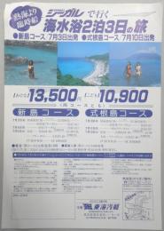 【チラシ】熱海より臨時船　シーガルで行く海水浴2泊3日の旅　新島コース・式根島コース　静岡県