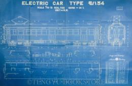 ELECTRIC CAR TYPE  モハ34 1/30 竣工図表