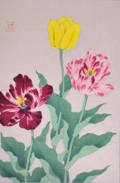 日本の花こよみ Floral Calendar of Japan  分売8  チューリップ 4月