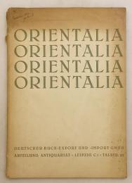 【ドイツ語洋書】 オリエンタリア社出版カタログ 『Orientalia』 1957 ●東洋学 , セム, ユダヤ, インド・イラン文化, オスマン