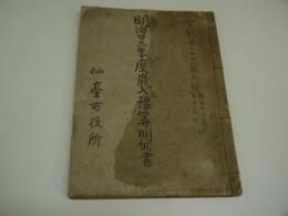 明治２３年度　歳入予算明細書　予定経費要求書　追加予定経費要求書