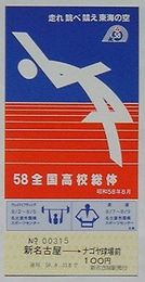 名鉄 58全国高校総体　新名古屋からナゴヤ球場前乗車券