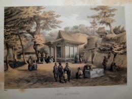 『ペリー提督日本遠征記』石版画　「横浜の寺院」