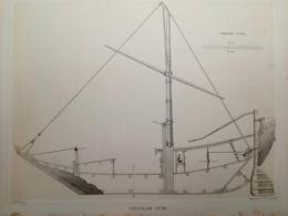 『ペリー提督日本遠征記』石版画　「日本のジャンク船の断面図」・「日本のジャンク船の横断図」・「日本の船」　3枚セット