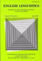 ENGLISH LINGUISTICS Volume28～