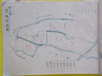 山形県南置賜郡六郷村轟外三ヶ大字地内字限絵地図面　肉筆彩色
