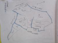 山形県南置賜郡窪田村大字東江俣・大字矢野目・大字中田字限地図　肉筆彩色絵図
