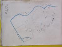 山形県南置賜郡窪田村大字窪田字限地図　肉筆彩色絵図