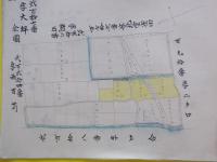 山形県東置賜郡中郡村・南置賜郡上長井村所有地地図　（昭和9年）　肉筆彩色