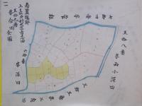山形県東置賜郡中郡村・南置賜郡上長井村所有地地図　（昭和9年）　肉筆彩色