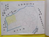 山形県東置賜郡中郡村・南置賜郡上長井村所有地地図　（昭和9年）　肉筆彩色
