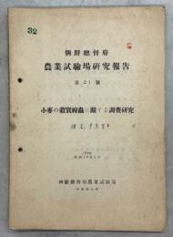 朝鮮総督府農業試験場研究報告21号　小麦の穀実線虫に関する調査研究