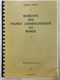 Memento des faunes Carabologiques du monde