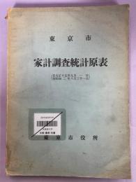 東京市家計調査統計原表