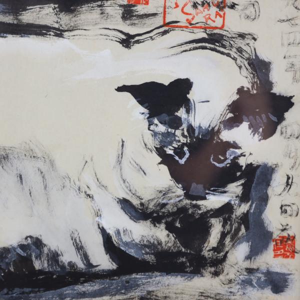◇真作保証◇ 櫻井陽司 『猫』 孤高の洋画家 SM 油彩画 ◇真作保証