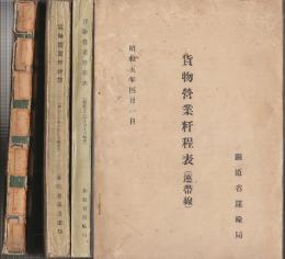 貨物営業粁程表　4冊(昭和5年(連帯線)・12・20・31年版+昭和5年貨物営業粁程表「貨物運賃の栞」4冊(家具類・洋品雑貨・食糧嗜好品・機械工具車輛類の部)　全8冊一括