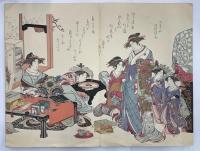 吉原傾城新美人合自筆鏡