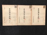 世態調査資料　17 19 21 22 23 24 25 26 27 28 35(横浜 競馬に関する座談) 37(高松) 38(大阪) 39(前橋・宇都宮) 40(製紙に就いて静岡茶に就いて 善光寺に関する座談会) 41(札幌　寒地農業と屯田兵制度に就いて)　　司法省調査部
