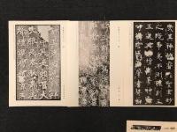 書の古典カード　袋入り　/カード20枚　（表）中国/　張遷碑・　鄭文公下碑・張猛龍清頌碑・高貞碑・夫子廟堂碑・九成宮醴泉銘・　雁塔聖教序・建中告身帖・蘭亭叙・集字聖教序・孔待中帖・温泉銘・枯樹賦・祭姪稿・越州録跋・王羲之書　十七帖・孫過庭書　書譜・前漢　木簡・北魏　中岳霊廟碑・趙之謙書・楊守敬書・

　（裏）日本　/光明皇后臨　楽毅論・　最澄書　清来目録・三十帖策子・大久保公神道碑・風信帖・灌頂記・李嶠詩　伝嵯峨天皇・伊都内親王願文・藤原行成　白詩巻・浣花帖・高野切第一種・高野切第二種・高野切第三種・御物朗詠・弁色紙・十五番歌合・三十六人集　伊勢集・宇治橋断碑・多胡群碑・百隠書・良寛書・富岡鉄斎書・比田井天来書・　