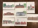 絵葉書　絵はがき　8枚袋入　西洋建築　細密画　　浪漫地詩図夢（ろまんちしずむ）シリーズ作品集
