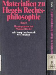 Materialien Zu Hegels Rechtsphilosophie Band 1・2