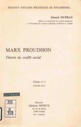 MARX　PROUDHON　Théorie du conflit social　(Institut d'études politiques de Strasbourg)　Cahier no. 1