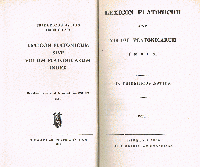 LEXICON PLATONICUM SIVE VOCUM PLATONICARUM INDEX