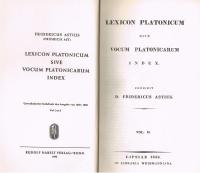 LEXICON PLATONICUM SIVE VOCUM PLATONICARUM INDEX