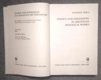 Science and Philosophy in Aristotle's Biological Works