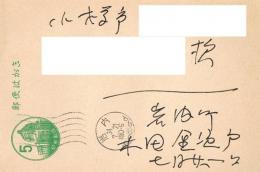 木田金次郎　直筆はがき　書簡